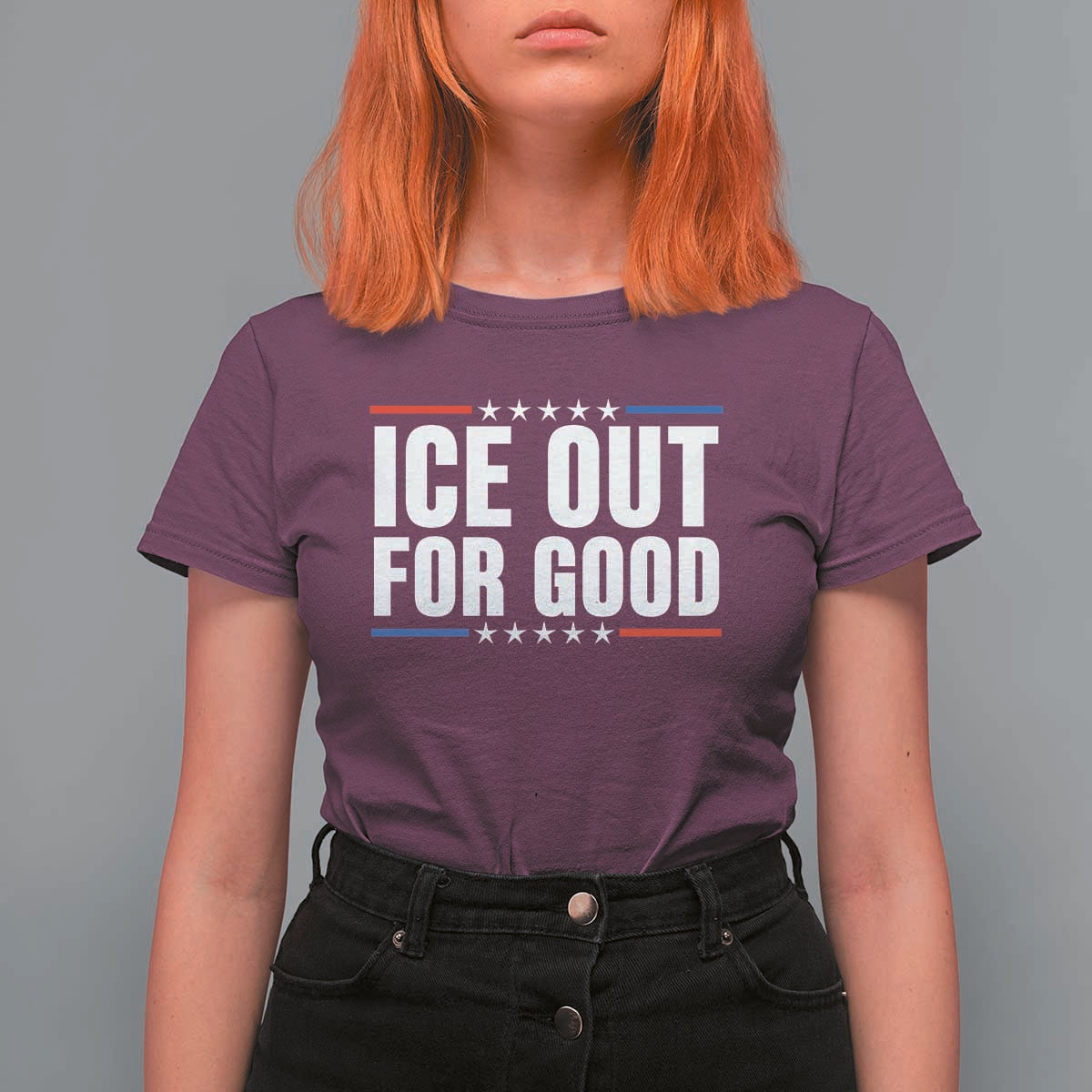 Ice Out For Good Patriotic Protest T Shirt For Women Justice Political Resistance