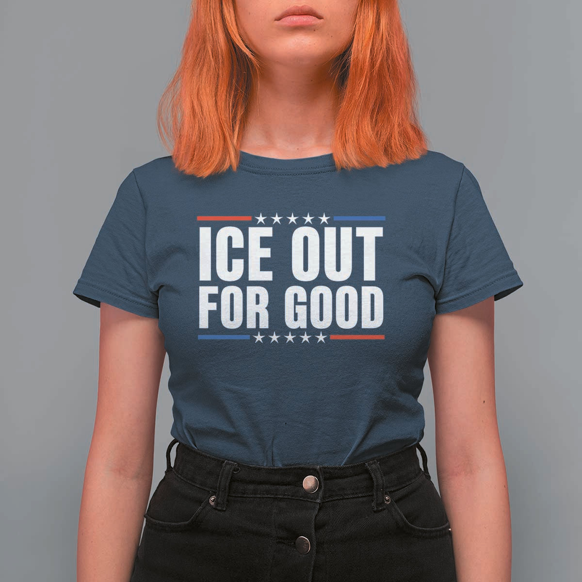 Ice Out For Good Patriotic Protest T Shirt For Women Justice Political Resistance