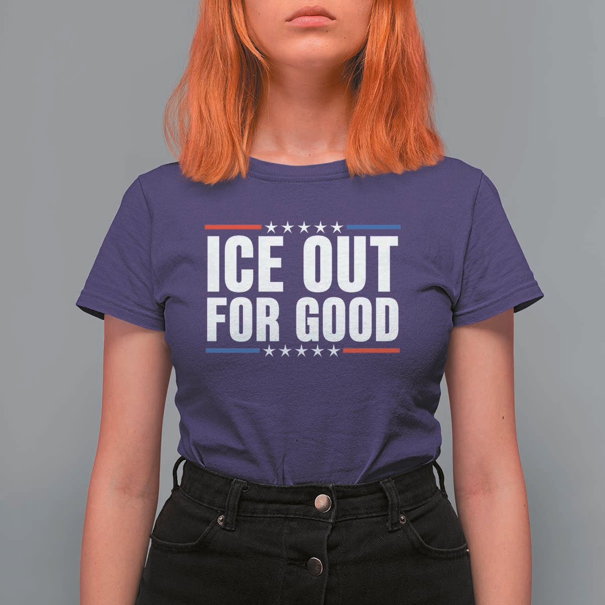 Ice Out For Good Patriotic Protest T Shirt For Women Justice Political Resistance