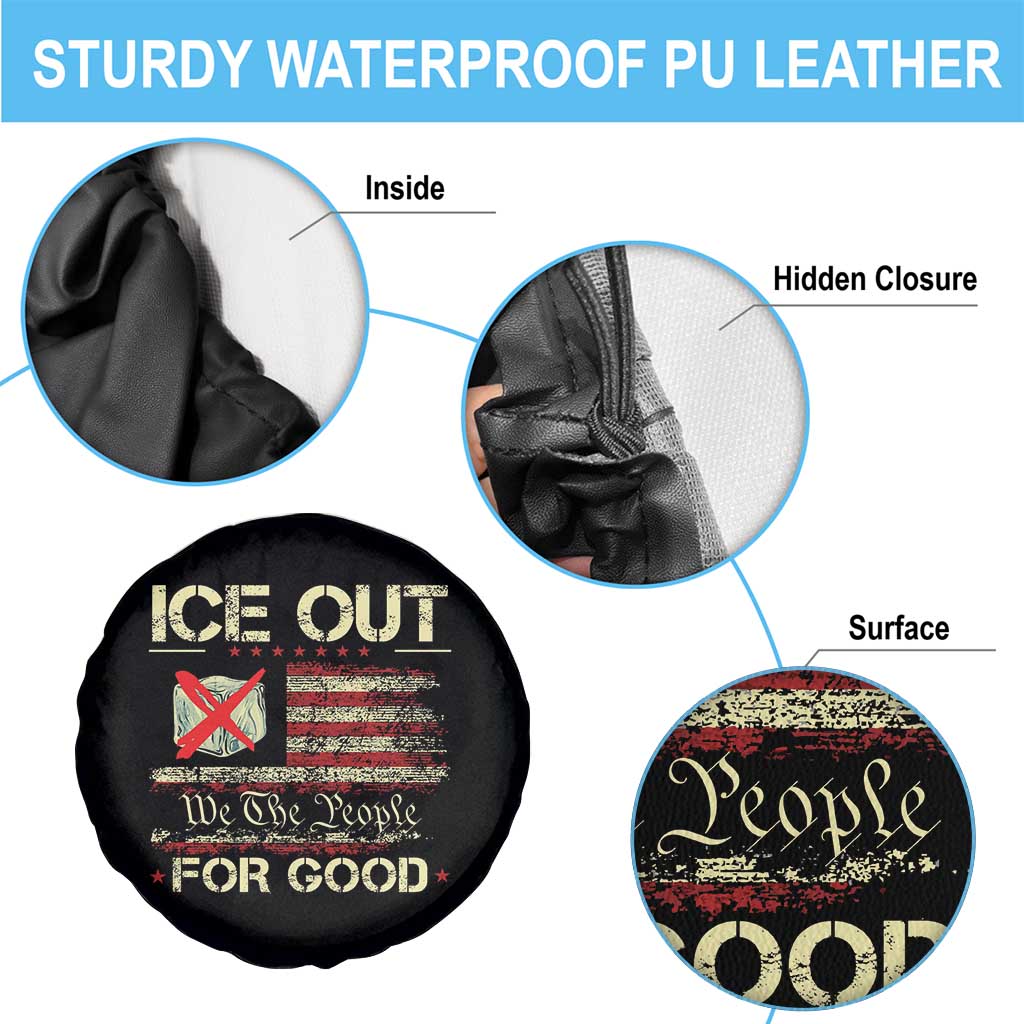 Ice Out For Good We The People Spare Tire Cover Justice and Freedom Political Resistance American Flag