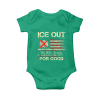 Ice Out For Good We The People Baby Onesie Justice and Freedom Political Resistance American Flag