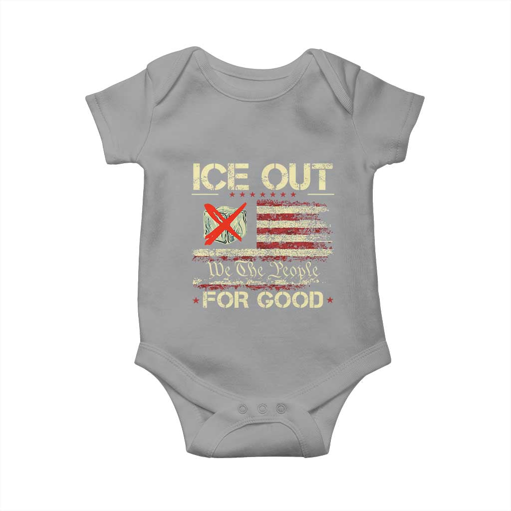 Ice Out For Good We The People Baby Onesie Justice and Freedom Political Resistance American Flag