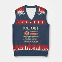 Ice Out For Good We The People V-Neck Knit Sweater Vest Justice and Freedom Political Resistance American Flag