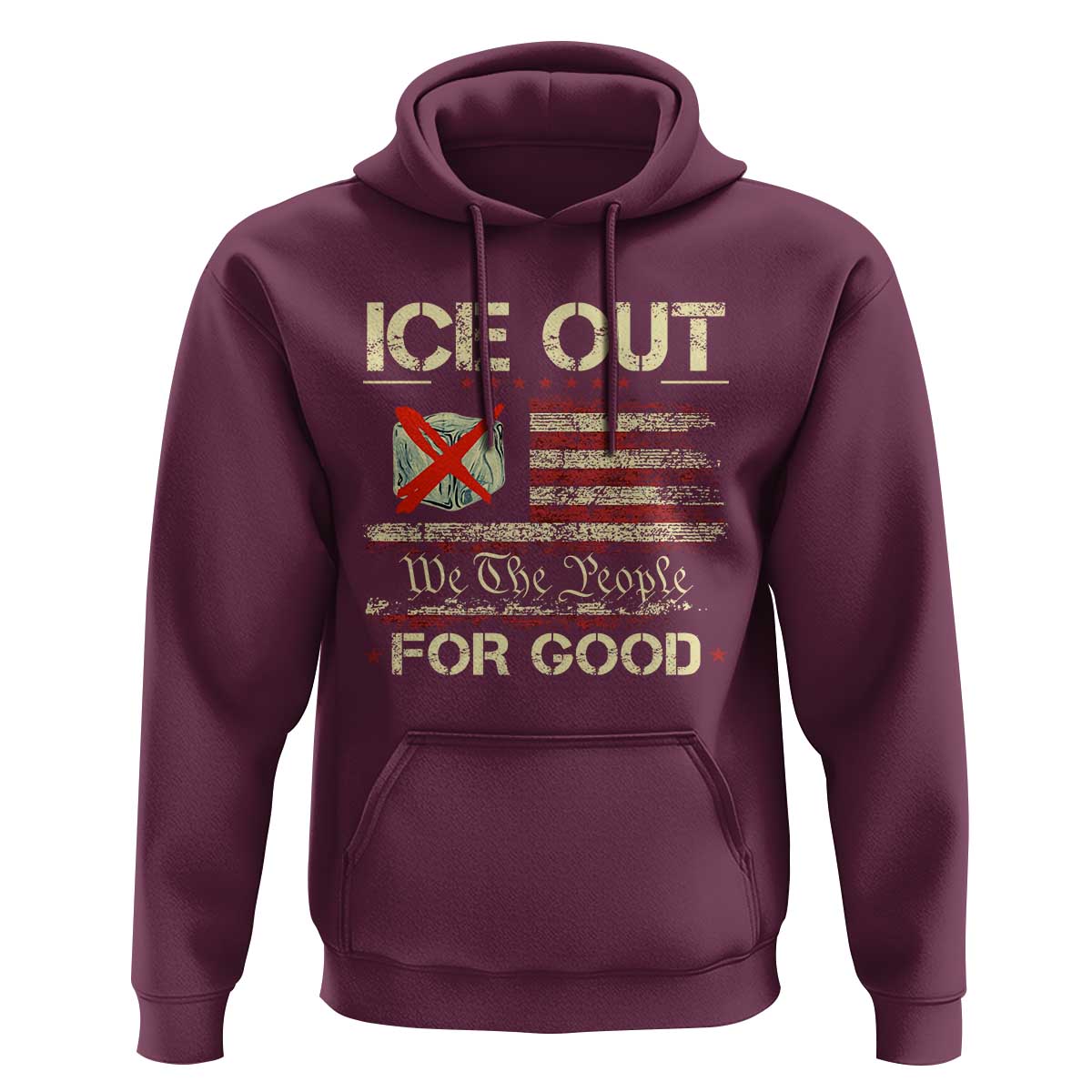 Ice Out For Good We The People Hoodie Justice and Freedom Political Resistance American Flag