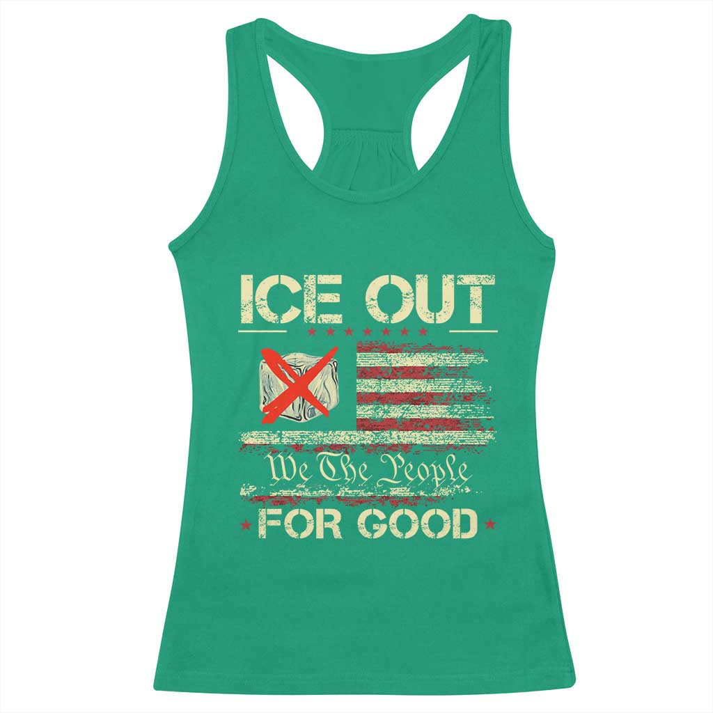 Ice Out For Good We The People Racerback Tank Top Justice and Freedom Political Resistance American Flag
