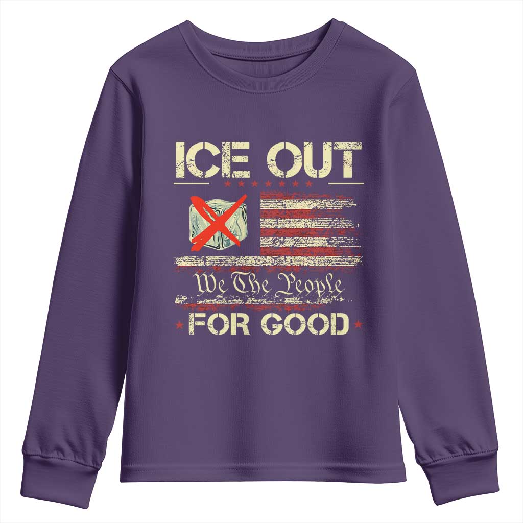 Ice Out For Good We The People Youth Sweatshirt Justice and Freedom Political Resistance American Flag