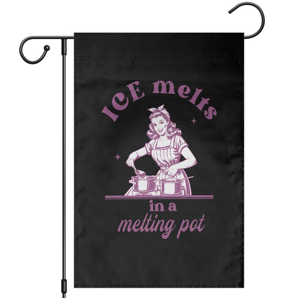 Ice Melts In A Melting Pot Garden Flag Funny Cooking Woman Retro Feminist Political Statement