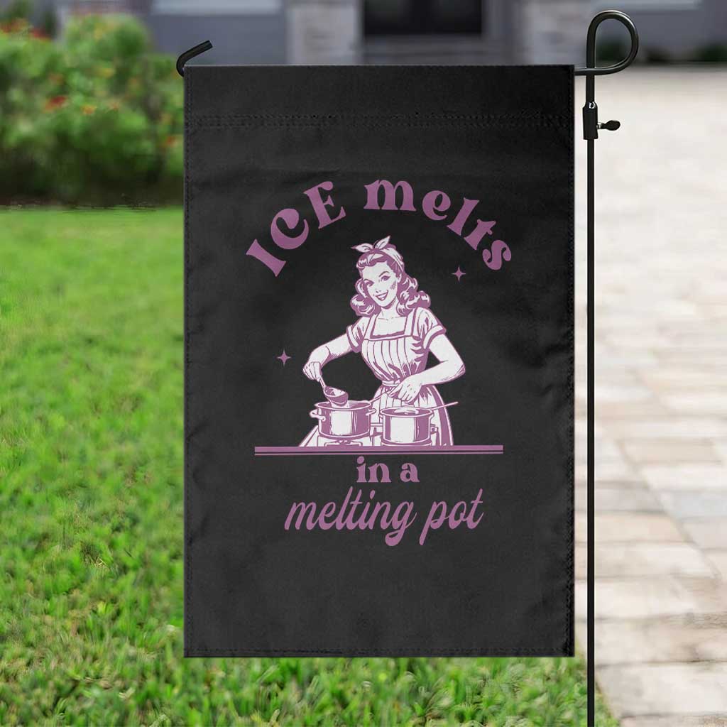 Ice Melts In A Melting Pot Garden Flag Funny Cooking Woman Retro Feminist Political Statement