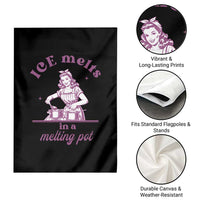 Ice Melts In A Melting Pot Garden Flag Funny Cooking Woman Retro Feminist Political Statement