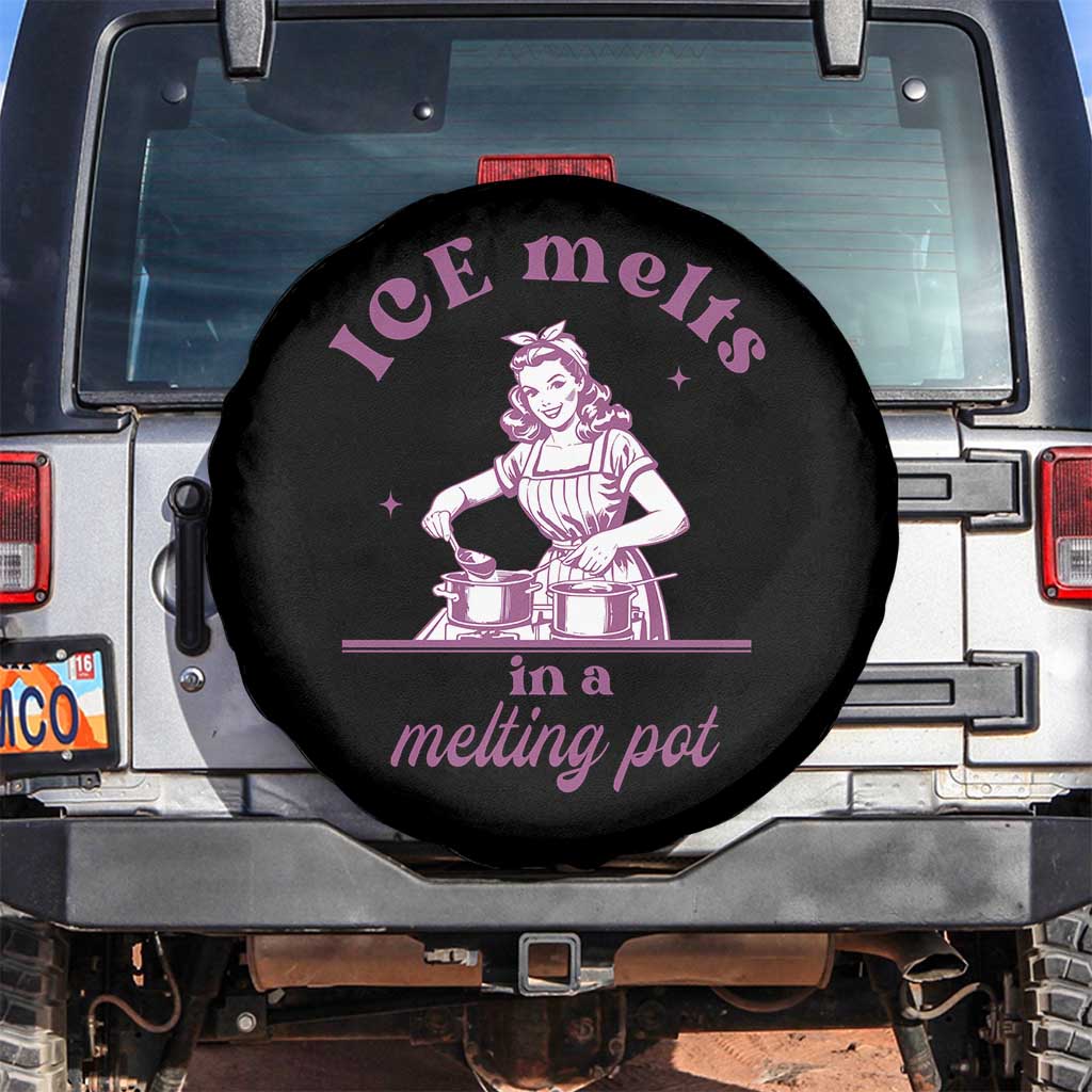 Ice Melts In A Melting Pot Spare Tire Cover Funny Cooking Woman Retro Feminist Political Statement