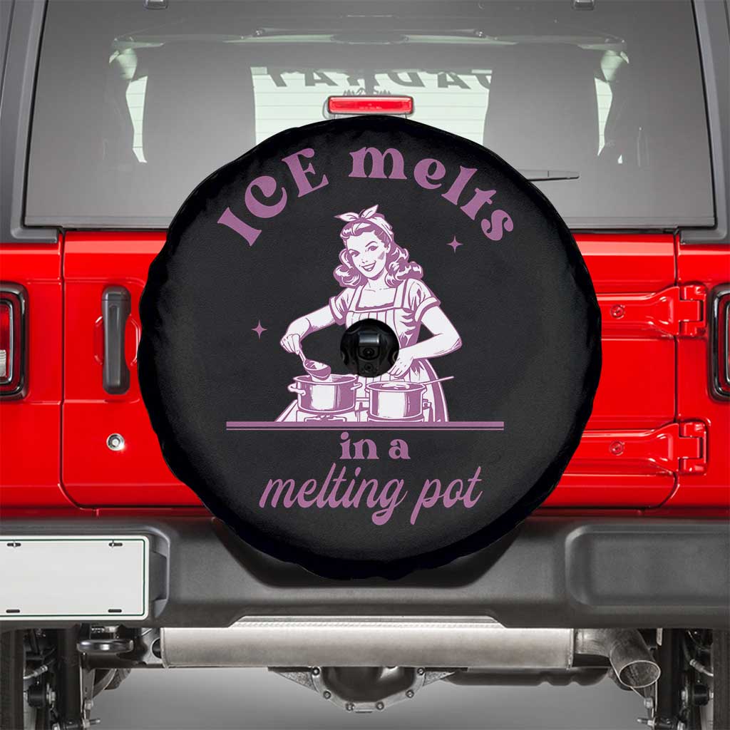 Ice Melts In A Melting Pot Spare Tire Cover Funny Cooking Woman Retro Feminist Political Statement