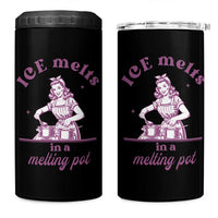 Ice Melts In A Melting Pot 4 in 1 Can Cooler Tumbler Funny Cooking Woman Retro Feminist Political Statement