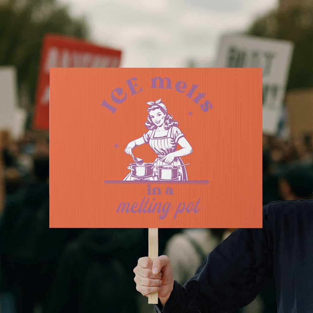 Ice Melts In A Melting Pot Protest Sign Funny Cooking Woman Retro Feminist Political Statement