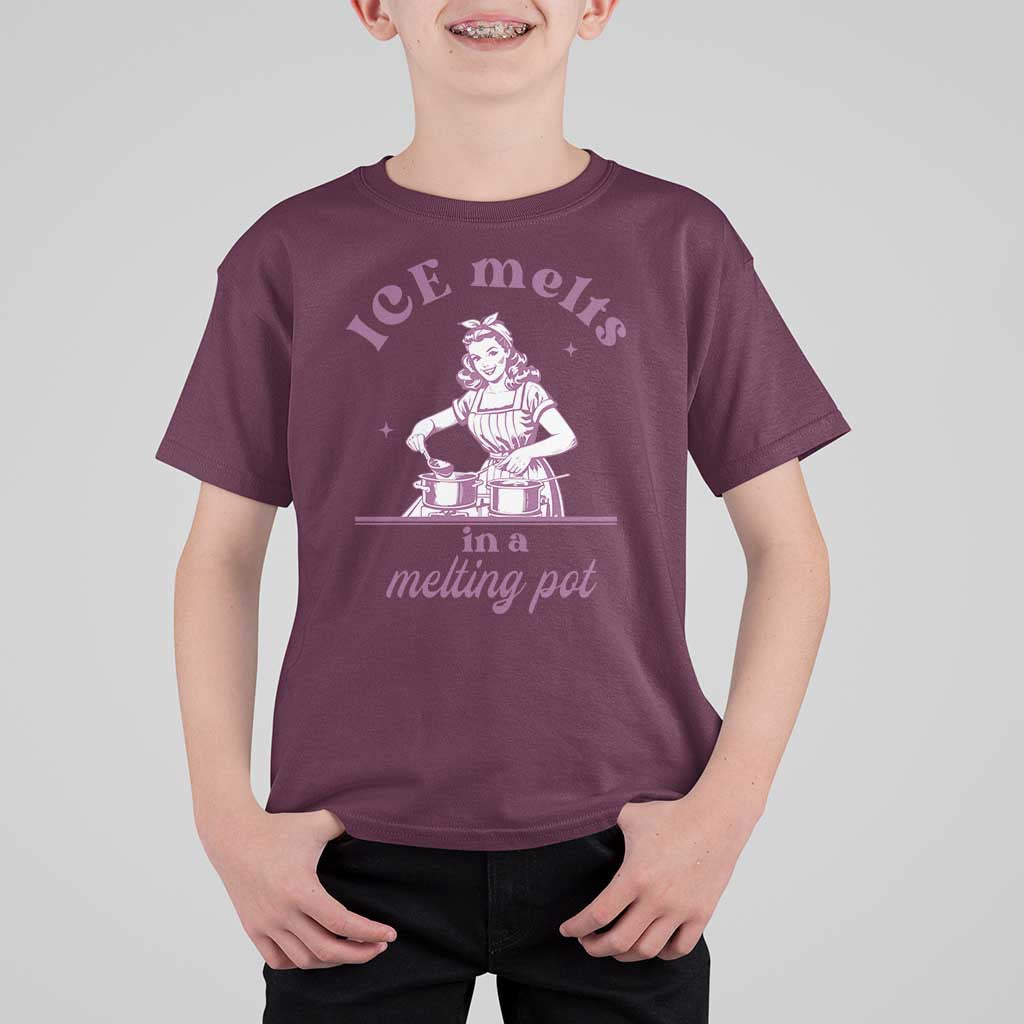 Ice Melts In A Melting Pot T Shirt For Kid Funny Cooking Woman Retro Feminist Political Statement