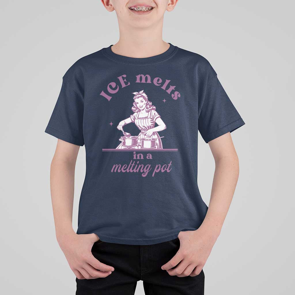 Ice Melts In A Melting Pot T Shirt For Kid Funny Cooking Woman Retro Feminist Political Statement