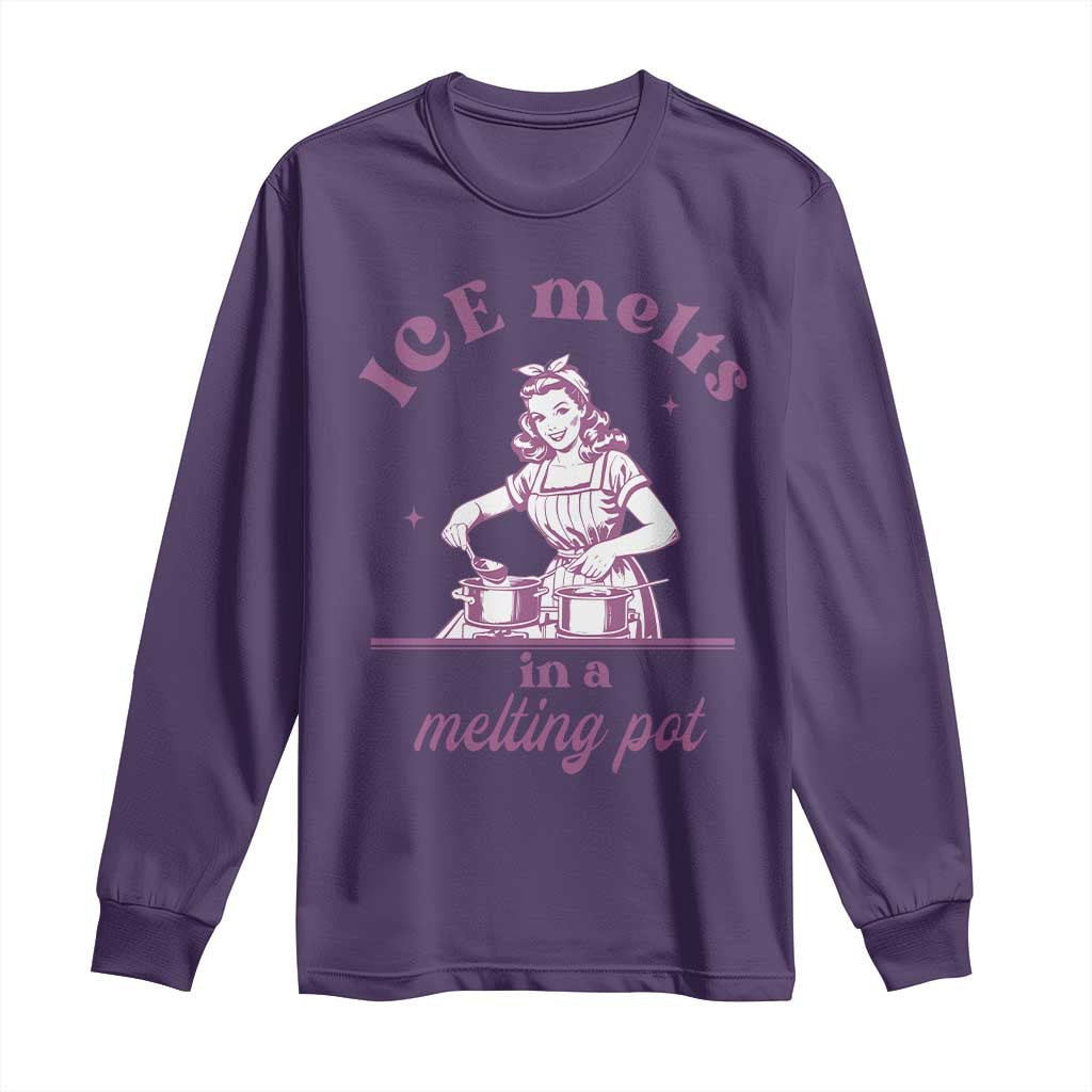 Ice Melts In A Melting Pot Long Sleeve Shirt Funny Cooking Woman Retro Feminist Political Statement