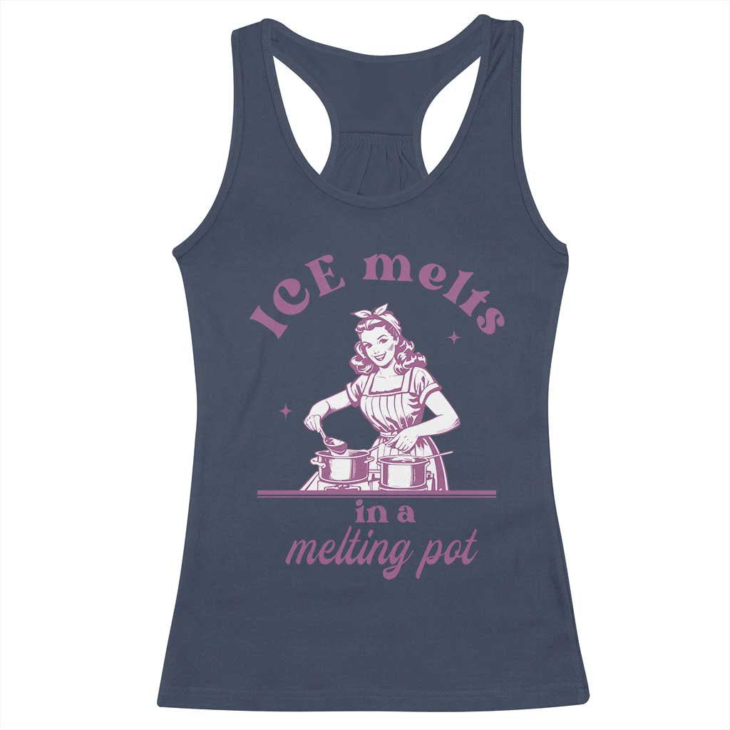 Ice Melts In A Melting Pot Racerback Tank Top Funny Cooking Woman Retro Feminist Political Statement