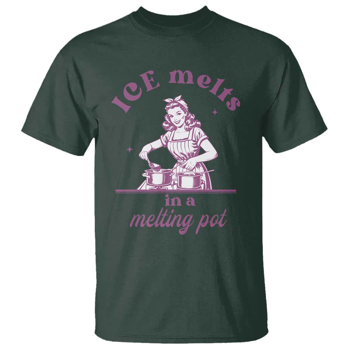 Ice Melts In A Melting Pot T Shirt Funny Cooking Woman Retro Feminist Political Statement
