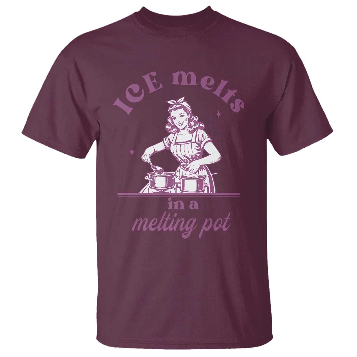 Ice Melts In A Melting Pot T Shirt Funny Cooking Woman Retro Feminist Political Statement