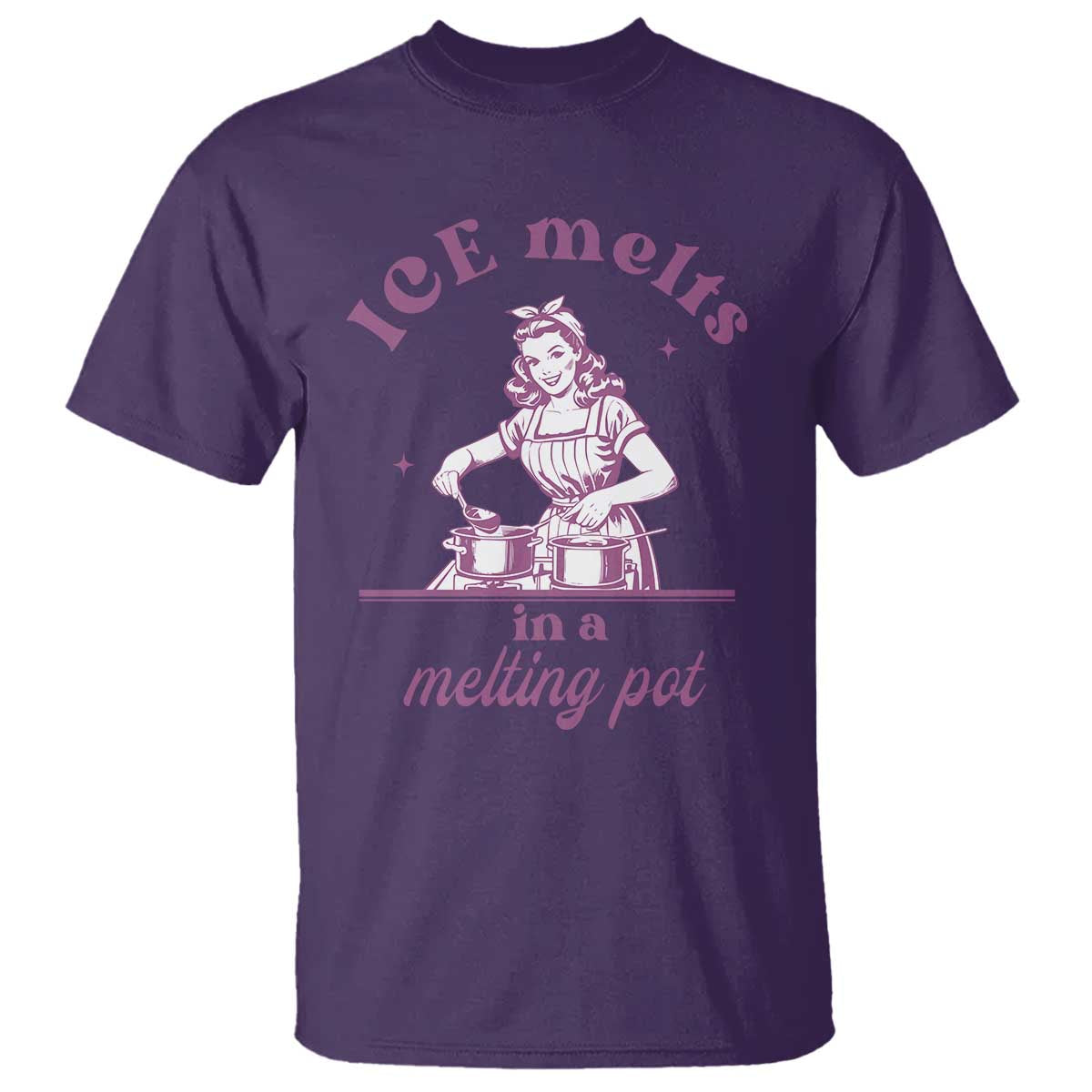 Ice Melts In A Melting Pot T Shirt Funny Cooking Woman Retro Feminist Political Statement