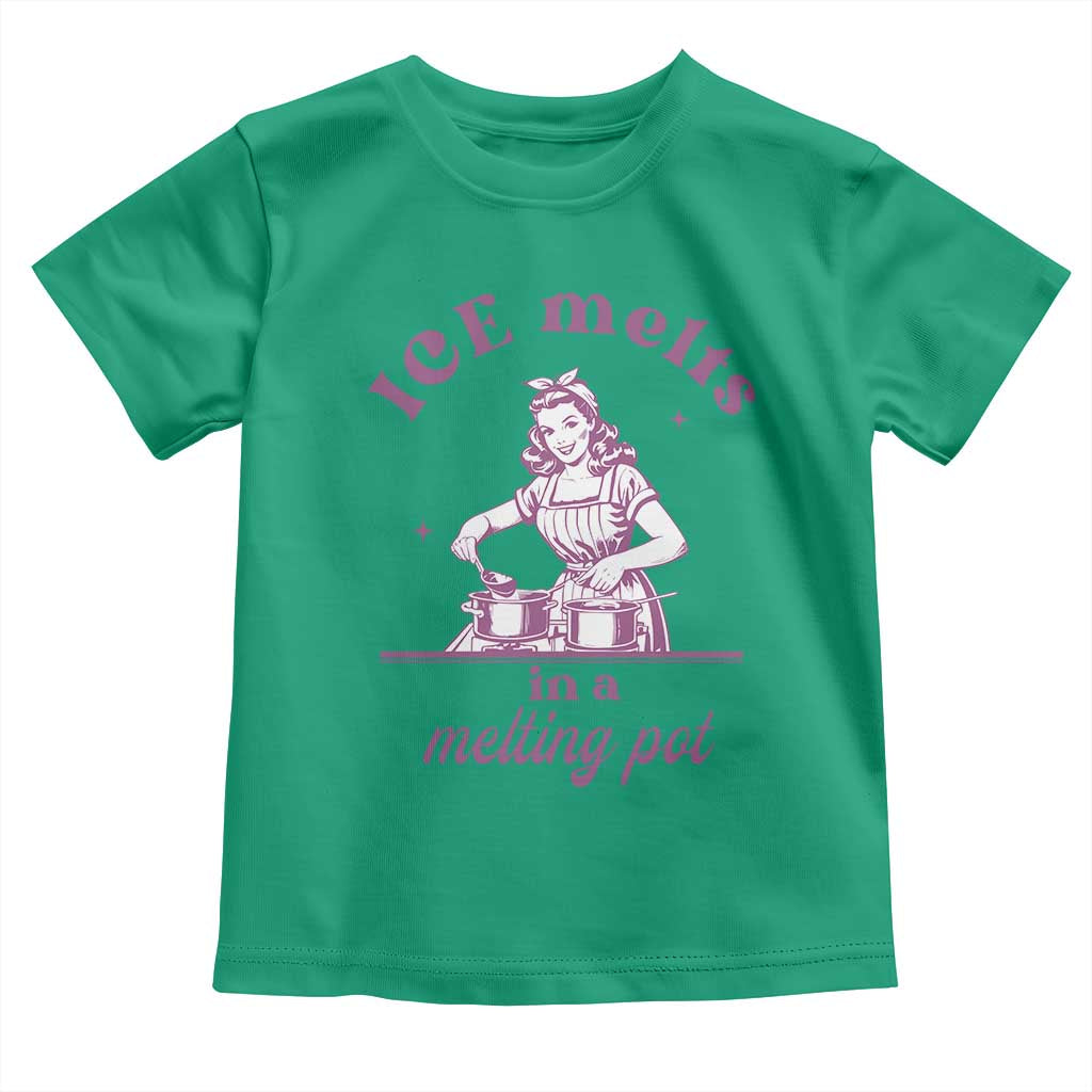 Ice Melts In A Melting Pot Toddler T Shirt Funny Cooking Woman Retro Feminist Political Statement