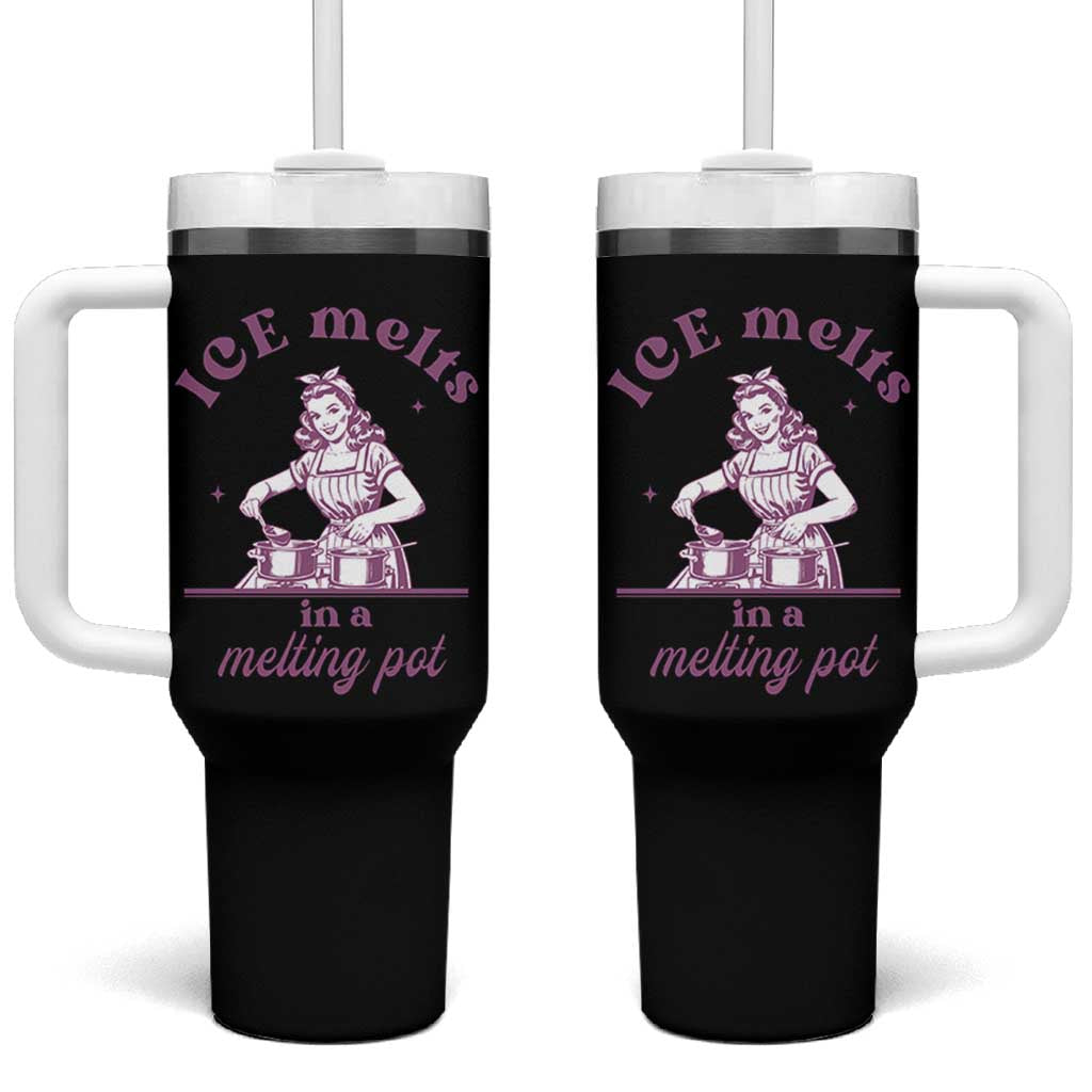 Ice Melts In A Melting Pot Tumbler With Handle Funny Cooking Woman Retro Feminist Political Statement