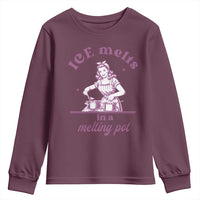 Ice Melts In A Melting Pot Youth Sweatshirt Funny Cooking Woman Retro Feminist Political Statement