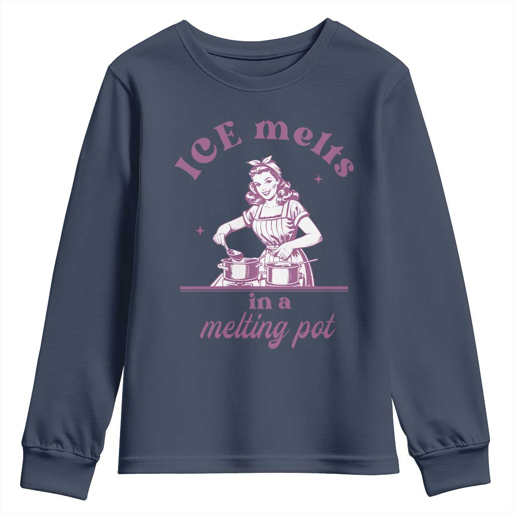 Ice Melts In A Melting Pot Youth Sweatshirt Funny Cooking Woman Retro Feminist Political Statement