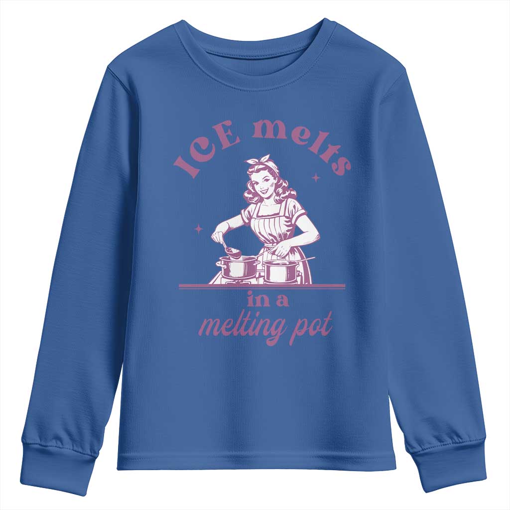Ice Melts In A Melting Pot Youth Sweatshirt Funny Cooking Woman Retro Feminist Political Statement
