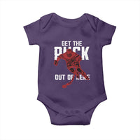 Get The Puck Out of Here Baby Onesie Sarcastic Ice Hockey Pun Humor