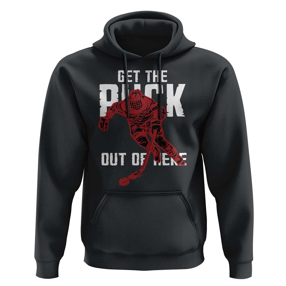 Get The Puck Out of Here Hoodie Sarcastic Ice Hockey Pun Humor
