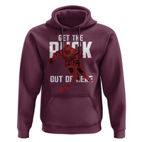 Get The Puck Out of Here Hoodie Sarcastic Ice Hockey Pun Humor