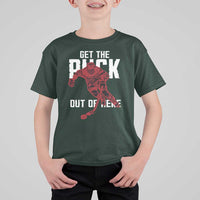 Get The Puck Out of Here T Shirt For Kid Sarcastic Ice Hockey Pun Humor