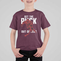 Get The Puck Out of Here T Shirt For Kid Sarcastic Ice Hockey Pun Humor