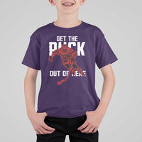 Get The Puck Out of Here T Shirt For Kid Sarcastic Ice Hockey Pun Humor