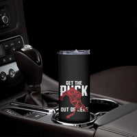 Get The Puck Out of Here Skinny Tumbler Sarcastic Ice Hockey Pun Humor
