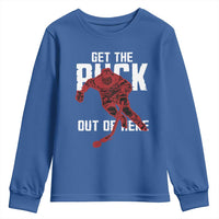 Get The Puck Out of Here Youth Sweatshirt Sarcastic Ice Hockey Pun Humor