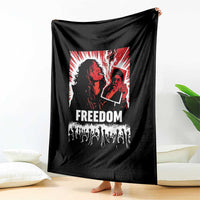 Freedom Iran Women Revolution 2026 Throw Blanket Lighting Cigarette with Burning Portrait Graphic