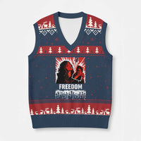 Freedom Iran Women Revolution 2026 V-Neck Knit Sweater Vest Lighting Cigarette with Burning Portrait Graphic