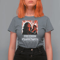 Freedom Iran Women Revolution 2026 T Shirt For Women Lighting Cigarette with Burning Portrait Graphic