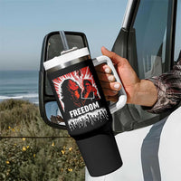 Freedom Iran Women Revolution 2026 Tumbler With Handle Lighting Cigarette with Burning Portrait Graphic