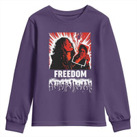 Freedom Iran Women Revolution 2026 Youth Sweatshirt Lighting Cigarette with Burning Portrait Graphic