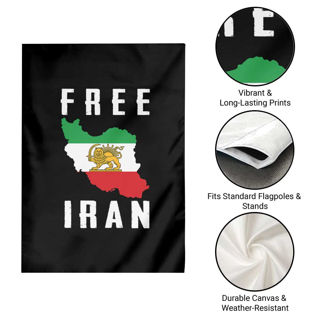 Free Iran Revolution 2026 Garden Flag Sun and Lion Flag Iranian Freedom Justice