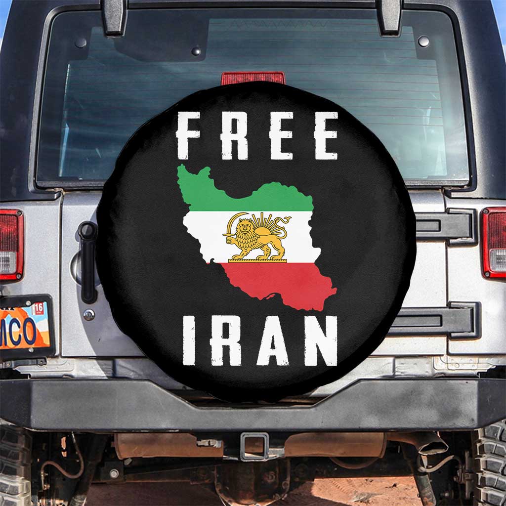 Free Iran Revolution 2026 Spare Tire Cover Sun and Lion Flag Iranian Freedom Justice