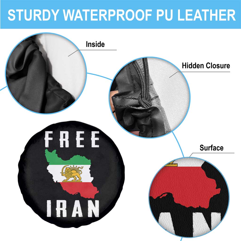 Free Iran Revolution 2026 Spare Tire Cover Sun and Lion Flag Iranian Freedom Justice