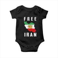 Free Iran Revolution 2026 Baby Onesie Sun and Lion Flag Iranian Freedom Justice