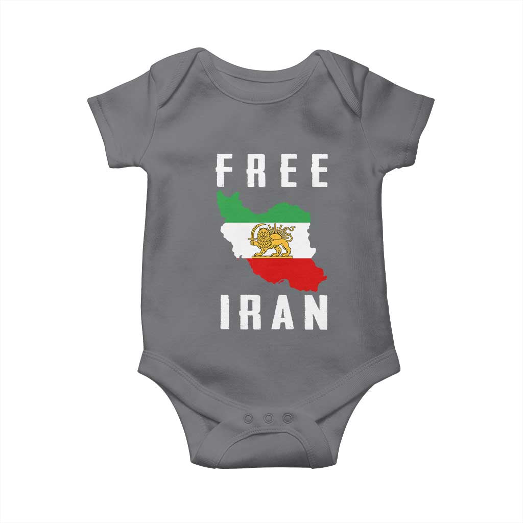 Free Iran Revolution 2026 Baby Onesie Sun and Lion Flag Iranian Freedom Justice