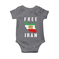 Free Iran Revolution 2026 Baby Onesie Sun and Lion Flag Iranian Freedom Justice