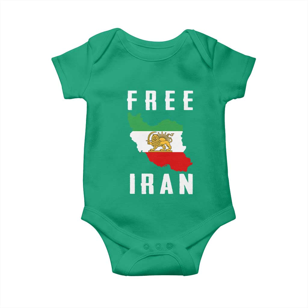 Free Iran Revolution 2026 Baby Onesie Sun and Lion Flag Iranian Freedom Justice