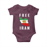 Free Iran Revolution 2026 Baby Onesie Sun and Lion Flag Iranian Freedom Justice